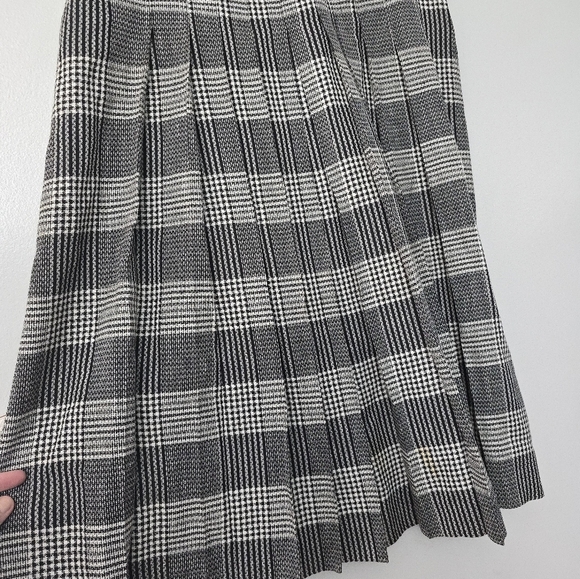 Vtg Chaus Womens Skirt 10 Houndstooth Plaid Preppy Academia Y2K Clueless Midi - Picture 2 of 9
